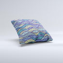 Green and Blue Stain Glass ink-Fuzed Decorative Throw Pillow
