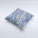 Green and Blue Stain Glass ink-Fuzed Decorative Throw Pillow