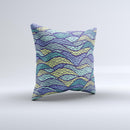Green and Blue Stain Glass ink-Fuzed Decorative Throw Pillow