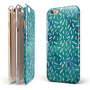 Green and Blue Watercolor Leaves Pattern iPhone 6/6s or 6/6s Plus 2-Piece Hybrid INK-Fuzed Case