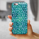 Green and Blue Watercolor Leaves Pattern iPhone 6/6s or 6/6s Plus 2-Piece Hybrid INK-Fuzed Case