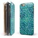 Green and Blue Watercolor Leaves Pattern iPhone 6/6s or 6/6s Plus 2-Piece Hybrid INK-Fuzed Case