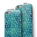 Green and Blue Watercolor Leaves Pattern iPhone 6/6s or 6/6s Plus 2-Piece Hybrid INK-Fuzed Case