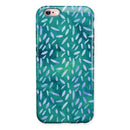 Green and Blue Watercolor Leaves Pattern iPhone 6/6s or 6/6s Plus 2-Piece Hybrid INK-Fuzed Case