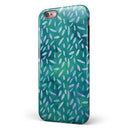Green and Blue Watercolor Leaves Pattern iPhone 6/6s or 6/6s Plus 2-Piece Hybrid INK-Fuzed Case