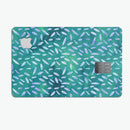 Green and Blue Watercolor Leaves Pattern - Premium Protective Decal Skin-Kit for the Apple Credit Card