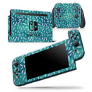 Green and Blue Watercolor Leaves Pattern - Vinyl Skin Wrap for Nintendo Switch 2, OLED, Lite, Pro Controller, Wii & Classic Handhelds