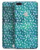 Green and Blue Watercolor Leaves Pattern - Skin-kit for the iPhone 8 or 8 Plus