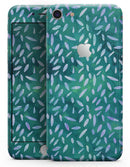 Green and Blue Watercolor Leaves Pattern - Skin-kit for the iPhone 8 or 8 Plus