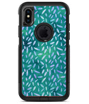 Green and Blue Watercolor Leaves Pattern - iPhone X OtterBox Case & Skin Kits