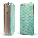 Green and Blue Watercolor Polka Dot Pattern iPhone 6/6s or 6/6s Plus 2-Piece Hybrid INK-Fuzed Case