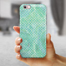 Green and Blue Watercolor Polka Dot Pattern iPhone 6/6s or 6/6s Plus 2-Piece Hybrid INK-Fuzed Case
