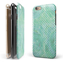 Green and Blue Watercolor Polka Dot Pattern iPhone 6/6s or 6/6s Plus 2-Piece Hybrid INK-Fuzed Case