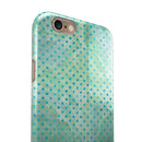 Green and Blue Watercolor Polka Dot Pattern iPhone 6/6s or 6/6s Plus 2-Piece Hybrid INK-Fuzed Case