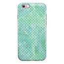 Green and Blue Watercolor Polka Dot Pattern iPhone 6/6s or 6/6s Plus 2-Piece Hybrid INK-Fuzed Case