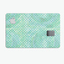 Green and Blue Watercolor Polka Dot Pattern - Premium Protective Decal Skin-Kit for the Apple Credit Card