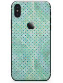 Green and Blue Watercolor Polka Dot Pattern - iPhone X Skin-Kit