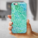 Green and Blue Wtaercolor Fractal Pattern iPhone 6/6s or 6/6s Plus 2-Piece Hybrid INK-Fuzed Case