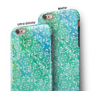 Green and Blue Wtaercolor Fractal Pattern iPhone 6/6s or 6/6s Plus 2-Piece Hybrid INK-Fuzed Case