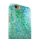 Green and Blue Wtaercolor Fractal Pattern iPhone 6/6s or 6/6s Plus 2-Piece Hybrid INK-Fuzed Case