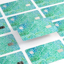 Green and Blue Wtaercolor Fractal Pattern - Premium Protective Decal Skin-Kit for the Apple Credit Card