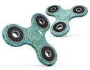 Green and Blue Wtaercolor Fractal Pattern Full-Body Fidget Spinner Skin-Kit