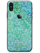 Green and Blue Wtaercolor Fractal Pattern - iPhone X Skin-Kit