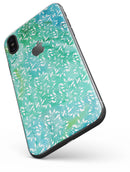 Green and Blue Wtaercolor Fractal Pattern - iPhone X Skin-Kit
