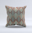 Green and Brown Diamond Pattern ink-Fuzed Decorative Throw Pillow