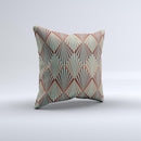 Green and Brown Diamond Pattern ink-Fuzed Decorative Throw Pillow