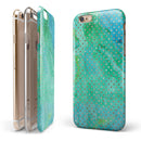 Green and Gold Watercolor Polka Dots iPhone 6/6s or 6/6s Plus 2-Piece Hybrid INK-Fuzed Case