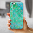 Green and Gold Watercolor Polka Dots iPhone 6/6s or 6/6s Plus 2-Piece Hybrid INK-Fuzed Case
