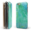 Green and Gold Watercolor Polka Dots iPhone 6/6s or 6/6s Plus 2-Piece Hybrid INK-Fuzed Case