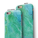 Green and Gold Watercolor Polka Dots iPhone 6/6s or 6/6s Plus 2-Piece Hybrid INK-Fuzed Case