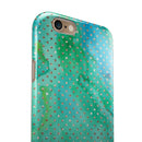 Green and Gold Watercolor Polka Dots iPhone 6/6s or 6/6s Plus 2-Piece Hybrid INK-Fuzed Case