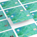 Green and Gold Watercolor Polka Dots - Premium Protective Decal Skin-Kit for the Apple Credit Card