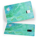 Green and Gold Watercolor Polka Dots - Premium Protective Decal Skin-Kit for the Apple Credit Card