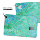 Green and Gold Watercolor Polka Dots - Premium Protective Decal Skin-Kit for the Apple Credit Card