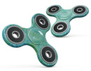 Green and Gold Watercolor Polka Dots Full-Body Fidget Spinner Skin-Kit