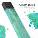 Green and Gold Watercolor Polka Dots - Premium Decal Protective Skin-Wrap Sticker compatible with the Juul Labs vaping device