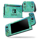 Green and Gold Watercolor Polka Dots - Vinyl Skin Wrap for Nintendo Switch 2, OLED, Lite, Pro Controller, Wii & Classic Handhelds