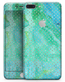 Green and Gold Watercolor Polka Dots - Skin-kit for the iPhone 8 or 8 Plus