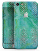 Green and Gold Watercolor Polka Dots - Skin-kit for the iPhone 8 or 8 Plus