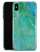 Green and Gold Watercolor Polka Dots - iPhone X Clipit Case