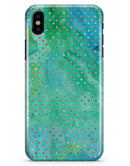 Green and Gold Watercolor Polka Dots - iPhone X Clipit Case