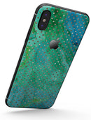 Green and Gold Watercolor Polka Dots - iPhone X Skin-Kit