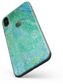 Green and Gold Watercolor Polka Dots - iPhone X Skin-Kit