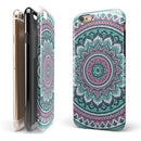 Green and Pink Circle Mandala v9 iPhone 6/6s or 6/6s Plus 2-Piece Hybrid INK-Fuzed Case