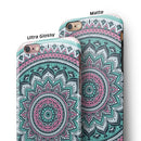 Green and Pink Circle Mandala v9 iPhone 6/6s or 6/6s Plus 2-Piece Hybrid INK-Fuzed Case