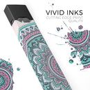 Green and Pink Circle Mandala v9 - Premium Decal Protective Skin-Wrap Sticker compatible with the Juul Labs vaping device